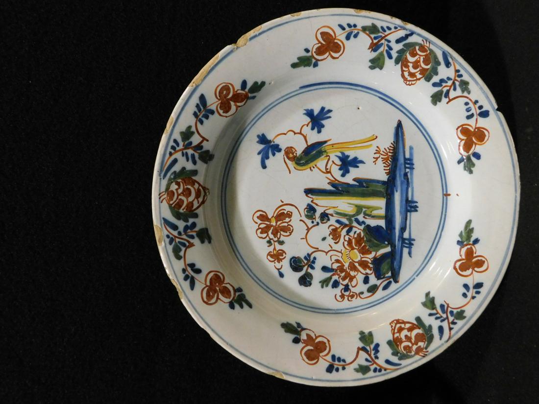 DUTCH DELFT 18TH C. PORCELAIN PLATE (1 of 5)