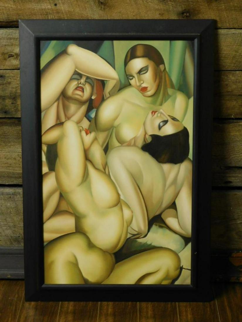AFTER TAMARA DE LEMPICKA ART PAINTING: AFTER TAMARA DE LEMPICKA ART PAINTING