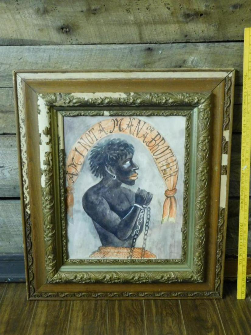 FOLK ART BLACK MEMORABILIA HAND PAINTED AM I NOT A MAN (1 of 14)