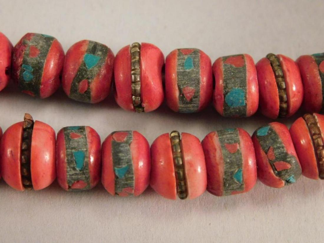 AFRICAN TRADE BEADS INLAID HAND MADE FULL STRAND (1 of 3)