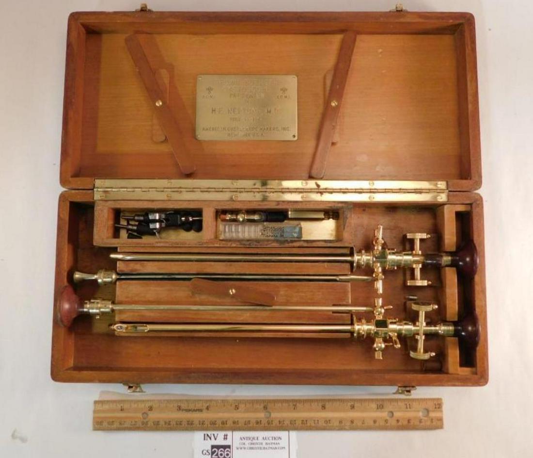 1947 BROWN BUERGER CYSTOSCOPE IN WOODEN BOX DOCTOR TOOL: 1947 BROWN BUERGER CYSTOSCOPE IN WOODEN BOX DOCTOR TOOL