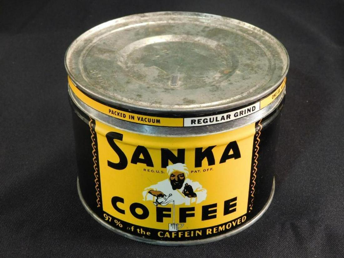 VINTAGE SANKA COFFEE TIN ANTIQUE VINTAGE: VINTAGE SANKA COFFEE TIN ANTIQUE VINTAGE