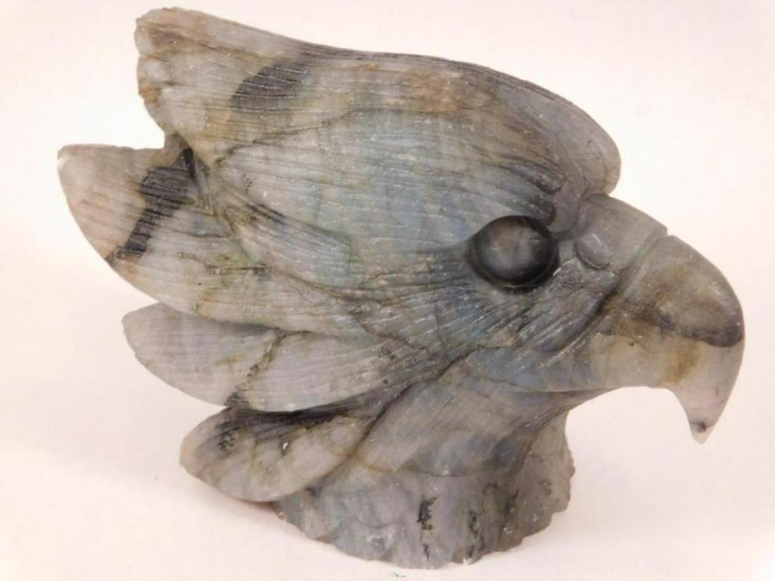LABRADORITE EAGLE SCULPTURE ROCK STONE LAPIDARY: LABRADORITE EAGLE SCULPTURE ROCK STONE LAPIDARY SPECIMEN