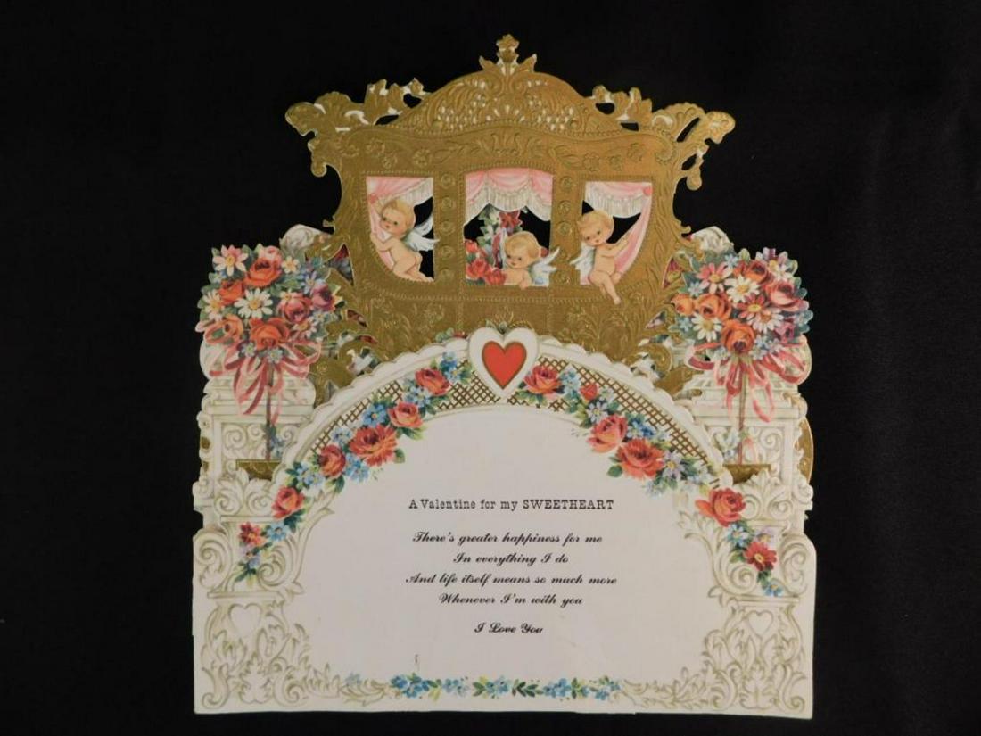 3-D FOLD OUT VALENTINE ANTIQUE VINTAGE E EPHEMERA: 3-D FOLD OUT VALENTINE ANTIQUE VINTAGE E EPHEMERA ANTIQUE PAPER CARD
