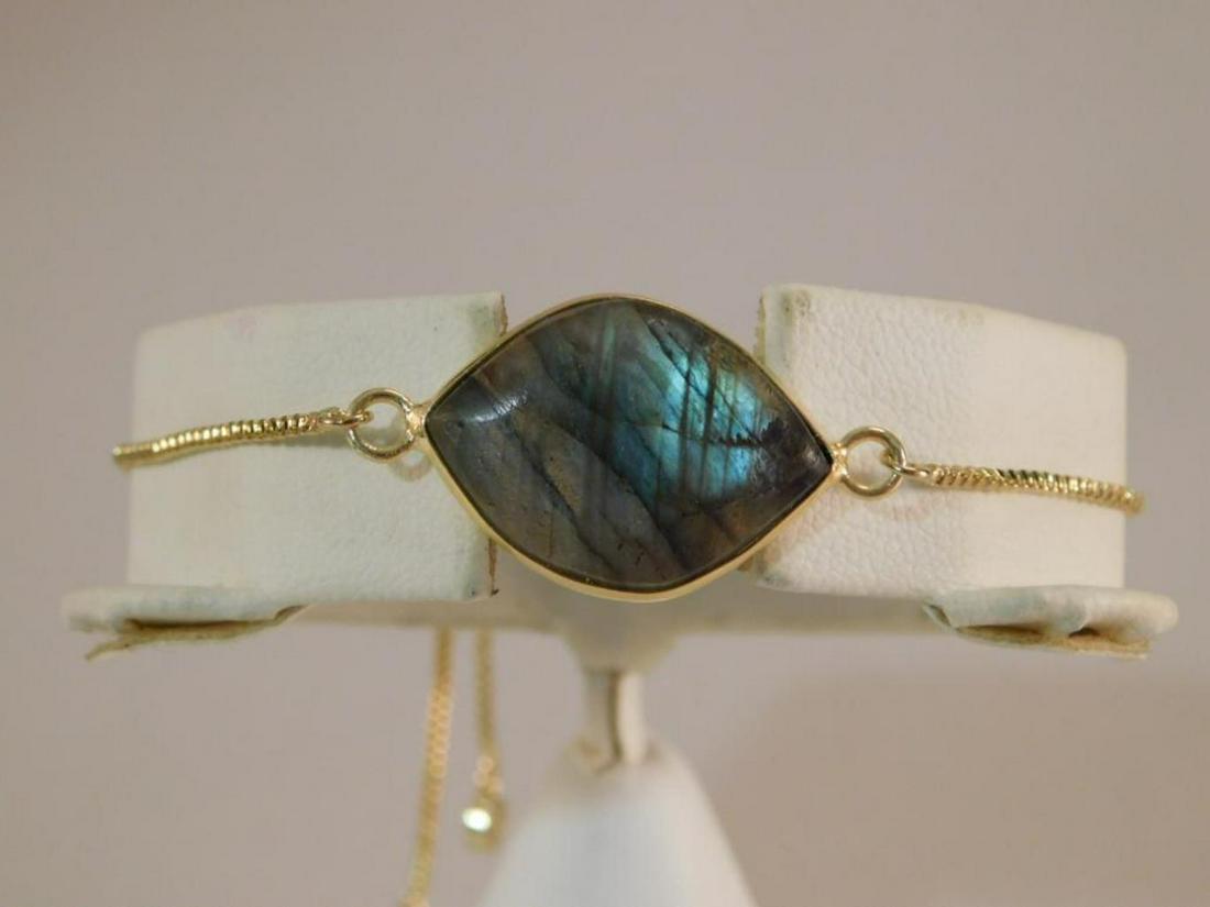 LABRADORITE ADJUSTABLE BRACELET: LABRADORITE ADJUSTABLE BRACELET