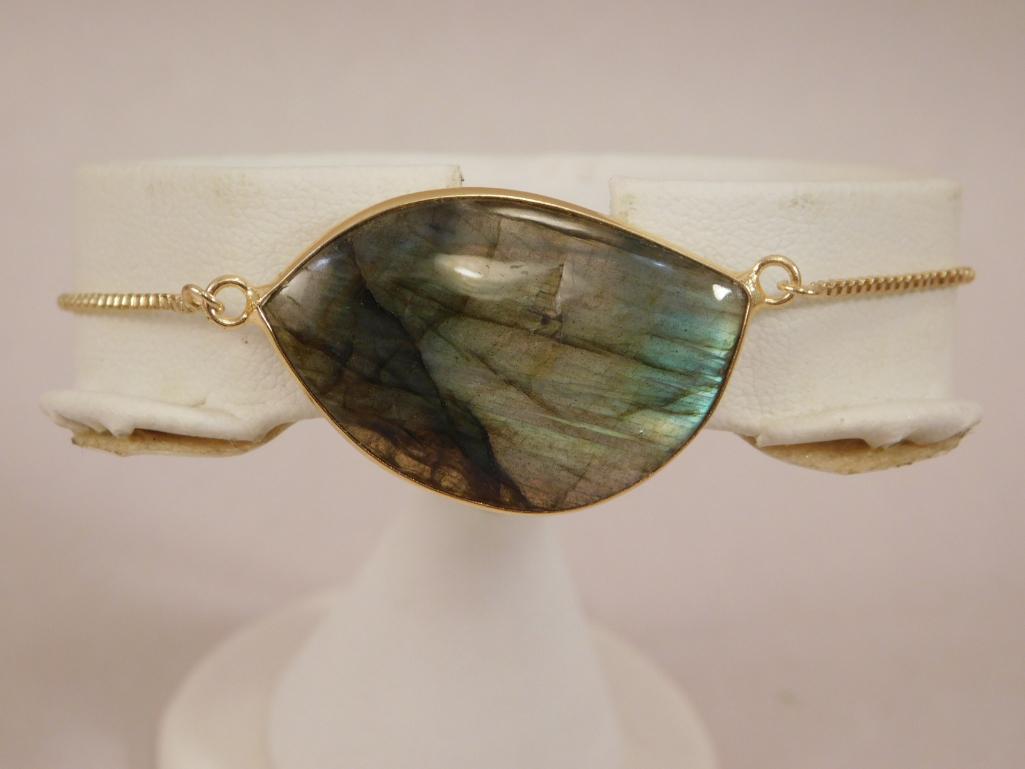 LABRADORITE ADJUSTABLE BRACELET: LABRADORITE ADJUSTABLE BRACELET