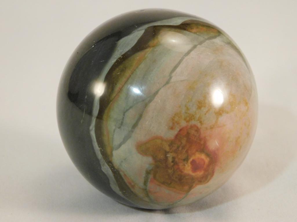 POLYCHROME JASPER SPHERE ROCK STONE LAPIDARY SPECIMEN: POLYCHROME JASPER SPHERE ROCK STONE LAPIDARY SPECIMEN