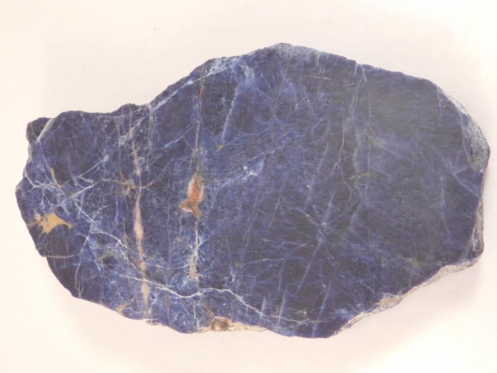 SODALITE SLAB ROCK STONE LAPIDARY SPECIMEN: Thank you for attending HATMAN AUCTIONS! Please see photos for measurements and descriptions. If you purchase lots of heavy items, we can hold them for you until you can pick them up. *We are an aucti