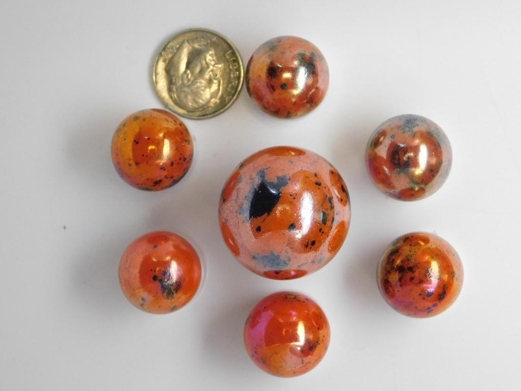 CARNIVAL MARBLE VINTAGE ANTIQUE COLLECTION MARBLES: Thank you for attending HATMAN AUCTIONS! MARBLE TYPES INCLUDE AGGIE, JABO, CONTEMPORARY, ONION SKIN, GERMAN, SULPHIDE, CATS-EYE, MULTI-VEIN, BANANA, BENNINGTON, CLAY, GLASS, FROSTED, ORIENTAL, SWIRL,