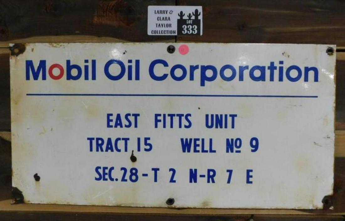 MOBIL OIL CORPORATION SINGLE SIDED PORCELAIN WELL SIGN: THANK YOU FOR ATTENDING TODAY'S AUCTION, which features Advertising, Guns, Petroliana, Coins, Toys, Ephemera, Primitives, & Americana. Items in this auction will be available for preview in Mammoth Sp