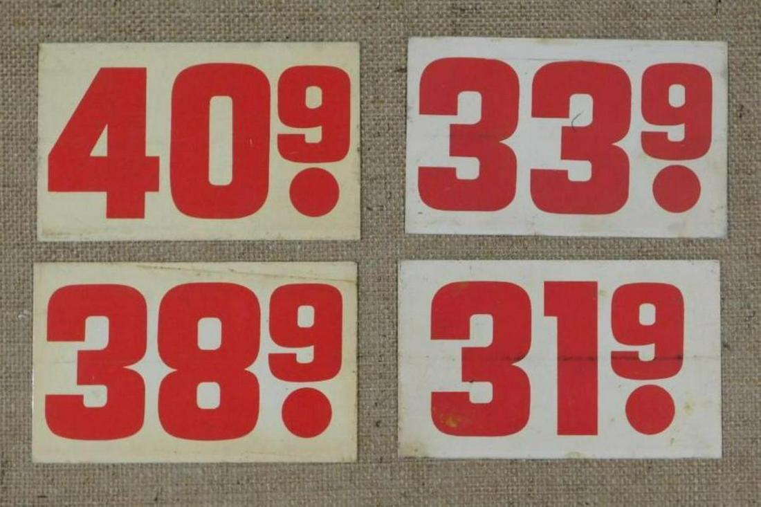 GAS PRICE SIGNS: THANK YOU FOR ATTENDING TODAY'S AUCTION, which features Advertising, Guns, Petroliana, Coins, Toys, Ephemera, Primitives, & Americana. Items in this auction will be available for preview in Mammoth Sp