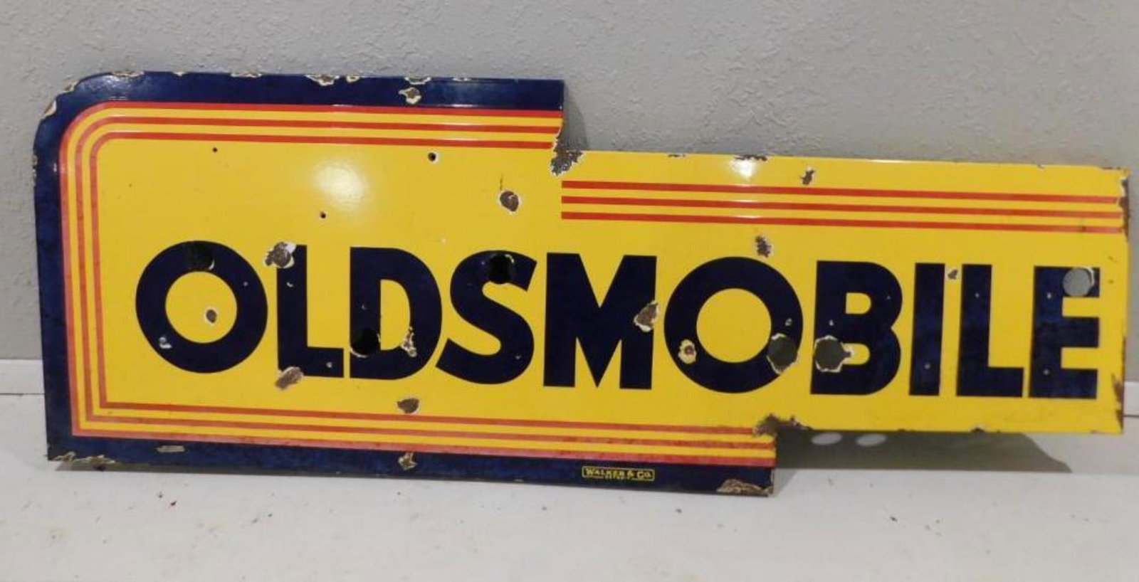 OLDSMOBILE PORCELAIN NEON SKIN ADVERTISING SIGN WALKER: THANK YOU FOR ATTENDING TODAY'S AUCTION, which features Advertising, Guns, Petroliana, Coins, Toys, Ephemera, Primitives, & Americana. Items in this auction will be available for preview in Mammoth Sp