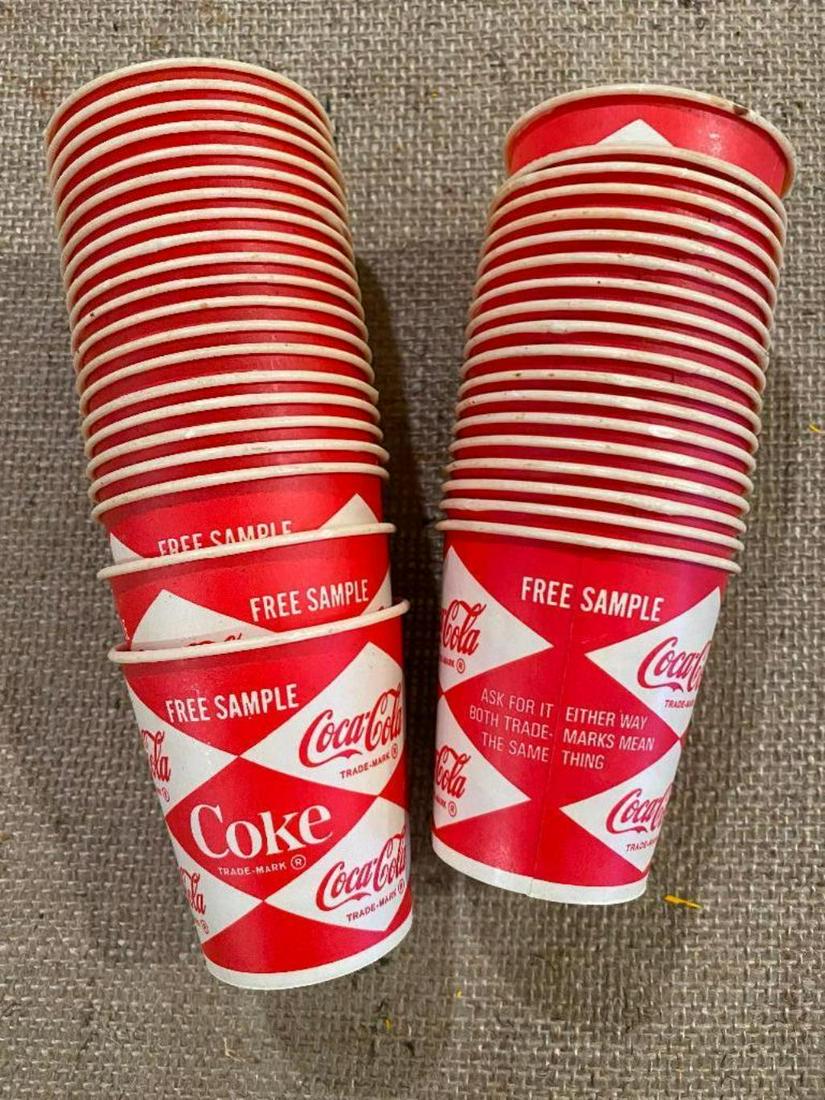 VINTAGE FREE SAMPLE COCA-COLA PAPER CUPS ANTIQUE: VINTAGE FREE SAMPLE COCA-COLA PAPER CUPS ANTIQUE ADVERTISING