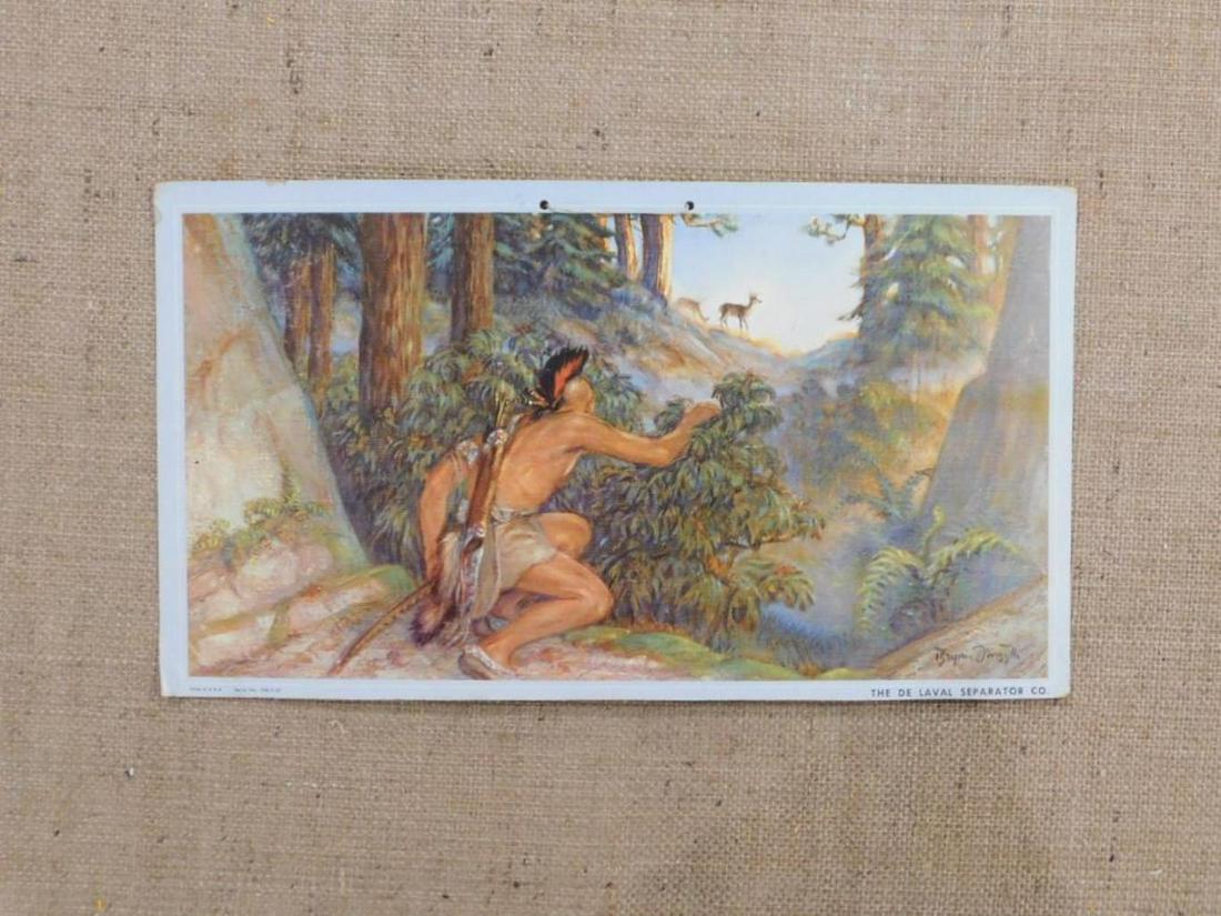 NATIVE HUNTING LITHOGRAPH THE DE LAVAL SEPARATOR: NATIVE HUNTING LITHOGRAPH THE DE LAVAL SEPARATOR COMPANY ADVERTISING VINTAGE ANTIQUE