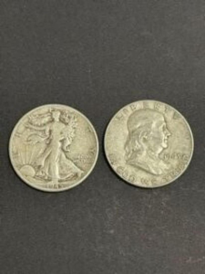 1963 BEN FRANKLIN AND 1945 LIBERTY WALKING HALF DOLLARS: 1963 BEN FRANKLIN AND 1945 LIBERTY WALKING HALF DOLLARS