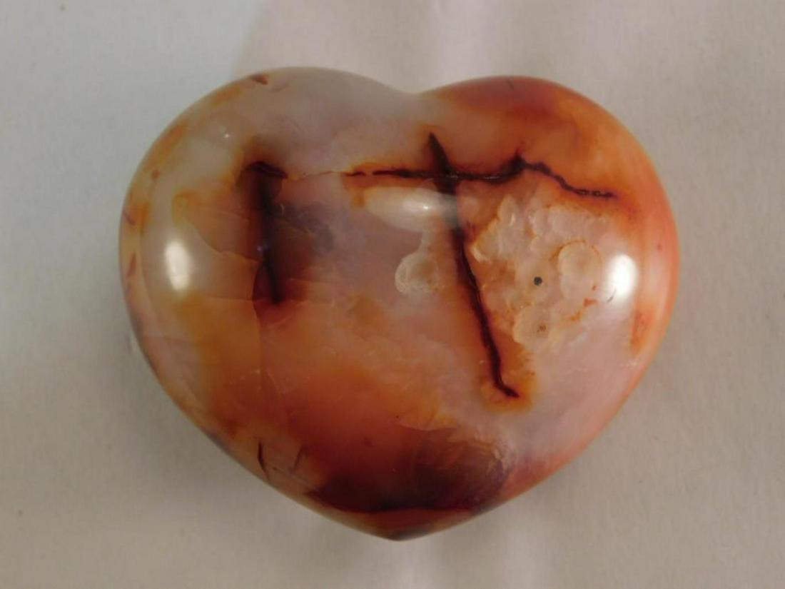 CARNELIAN HEART ROCK STONE LAPIDARY SPECIMEN: CARNELIAN HEART ROCK STONE LAPIDARY SPECIMEN