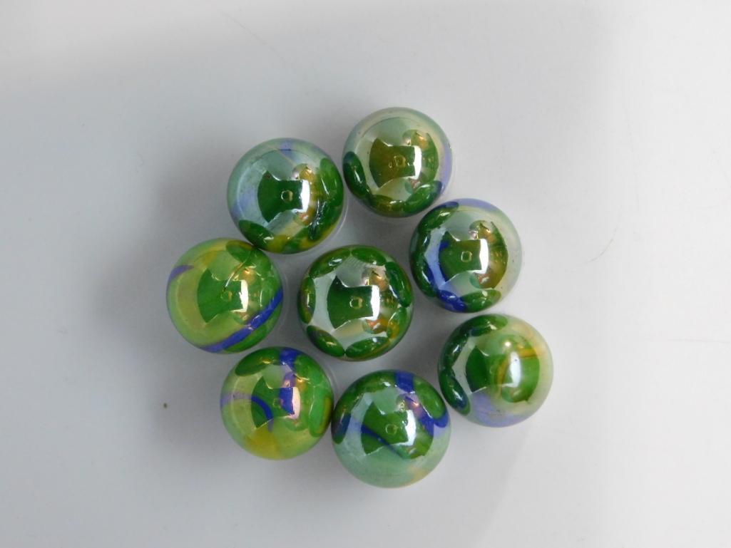 CARNIVAL GLASS MARBLE TOY GLASS VINTAGE ANTIQUE: CARNIVAL GLASS MARBLE TOY GLASS VINTAGE ANTIQUE COLLECTION MARBLES