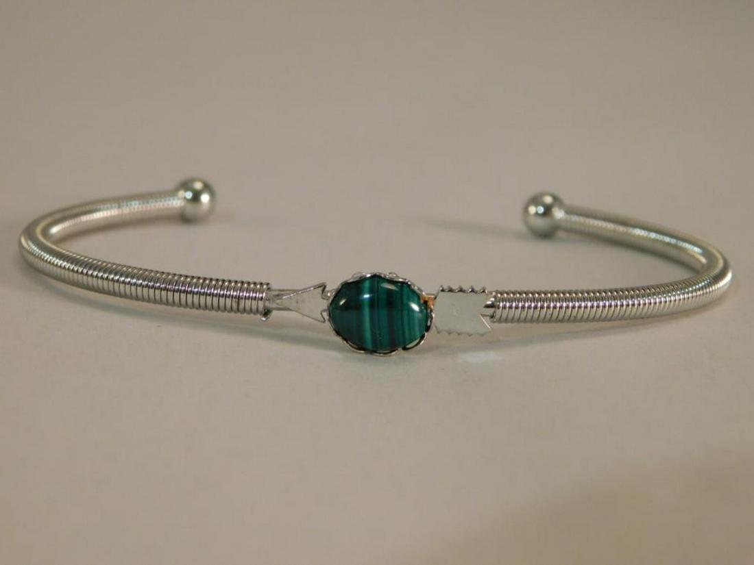 MALACHITE METAL CUFF BRACELET: MALACHITE METAL CUFF BRACELET
