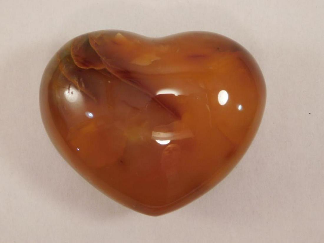 CARNELIAN HEART ROCK STONE LAPIDARY SPECIMEN: CARNELIAN HEART ROCK STONE LAPIDARY SPECIMEN