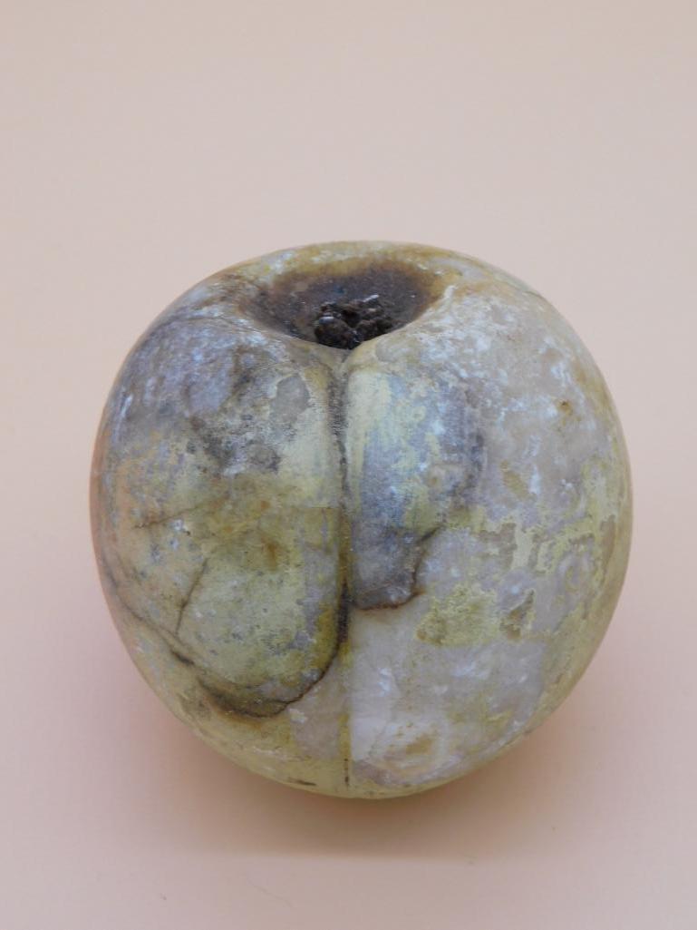 ITALIAN ALABASTER STONE PLUM FRUIT MARBLE EARLY ANTIQUE (1 of 2)