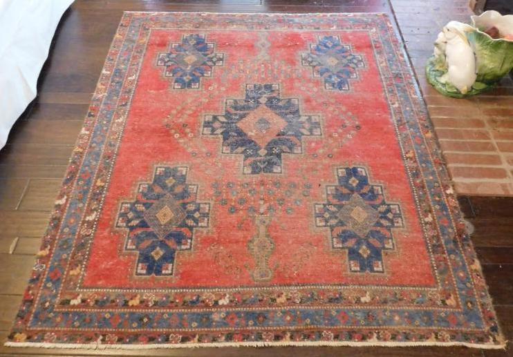 LARGE ORIENTAL RUG 206X160 ANTIQUE VINTAGE (1 of 9)
