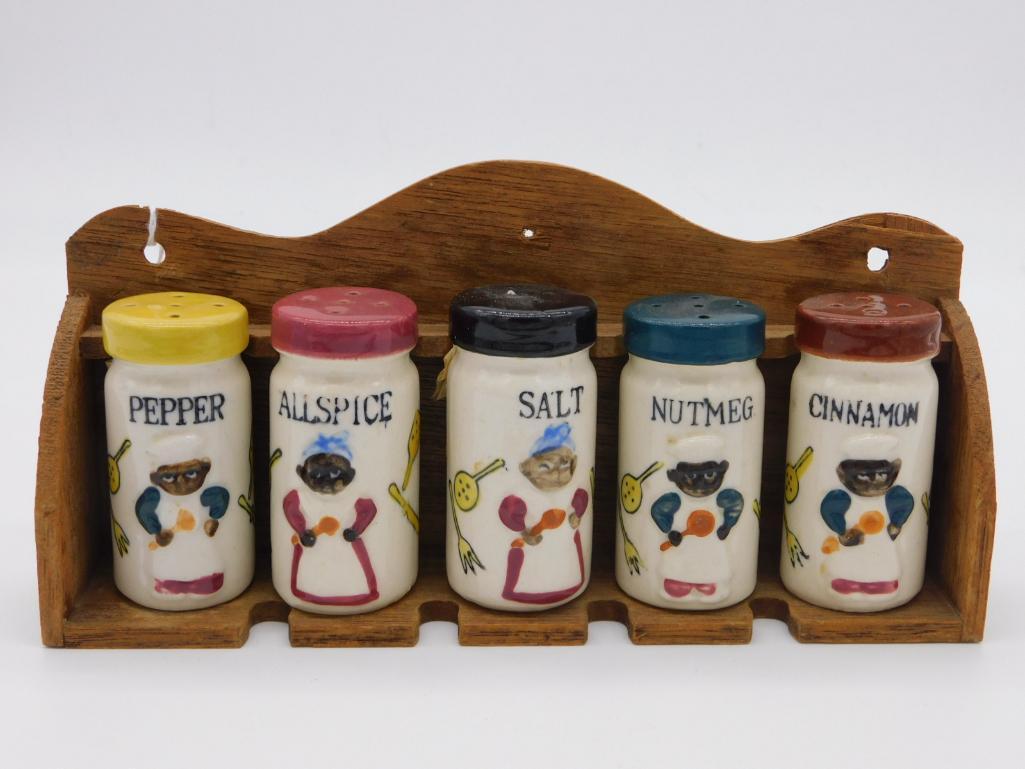 BLACK MEMORABILIA JEMIMA VINTAGE SPICE RACK ANTIQUE (1 of 2)