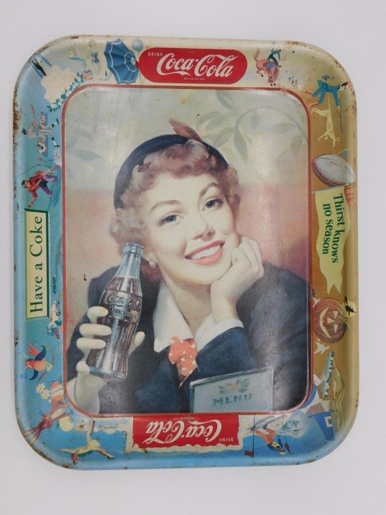 VINTAGE COCA-COLA ADVERTISING TRAY ANTIQUE 1950S (1 of 2)