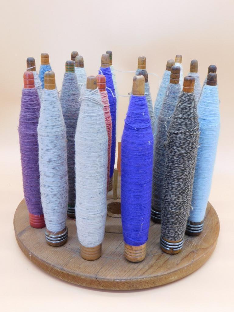 VINTAGE SPOOL STORAGE ANTIQUE: Thank you for attending HATMAN AUCTIONS! This auctions consists of antiques, art, glassware, pottery, artifacts, rocks, minerals, gems , fossils and jewelry lots. Please see photos for measurements an