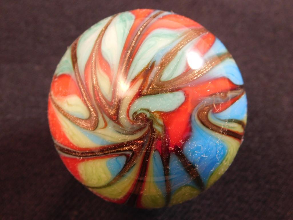 VINTAGE GLASS MARBLE: Thank you for attending HATMAN AUCTIONS! This auctions consists of antiques, art, glassware, pottery, artifacts, rocks, minerals, gems , fossils and jewelry lots. Please see photos for measurements an