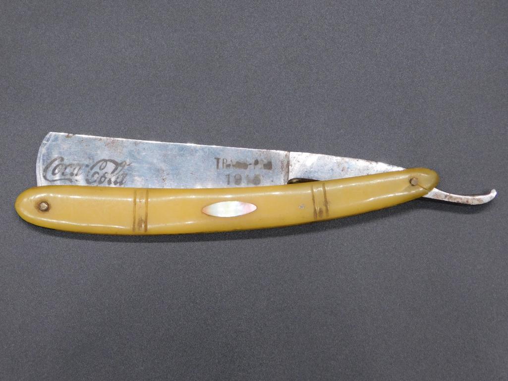COCA-COLA SHAVING BLADE STRAIGHT RAZOR  ANTIQUE& (1 of 4)