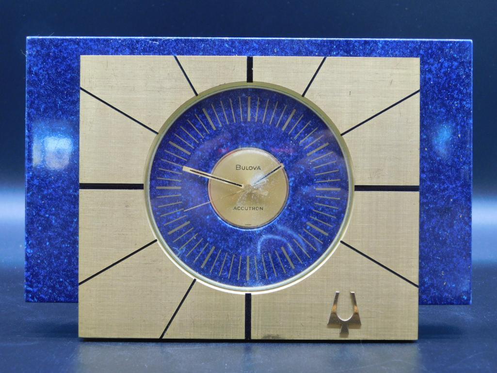 BULOVA STONE MANTLE CLOCK SWISS MADE  ANTIQUE& VINTAGE (1 of 5)