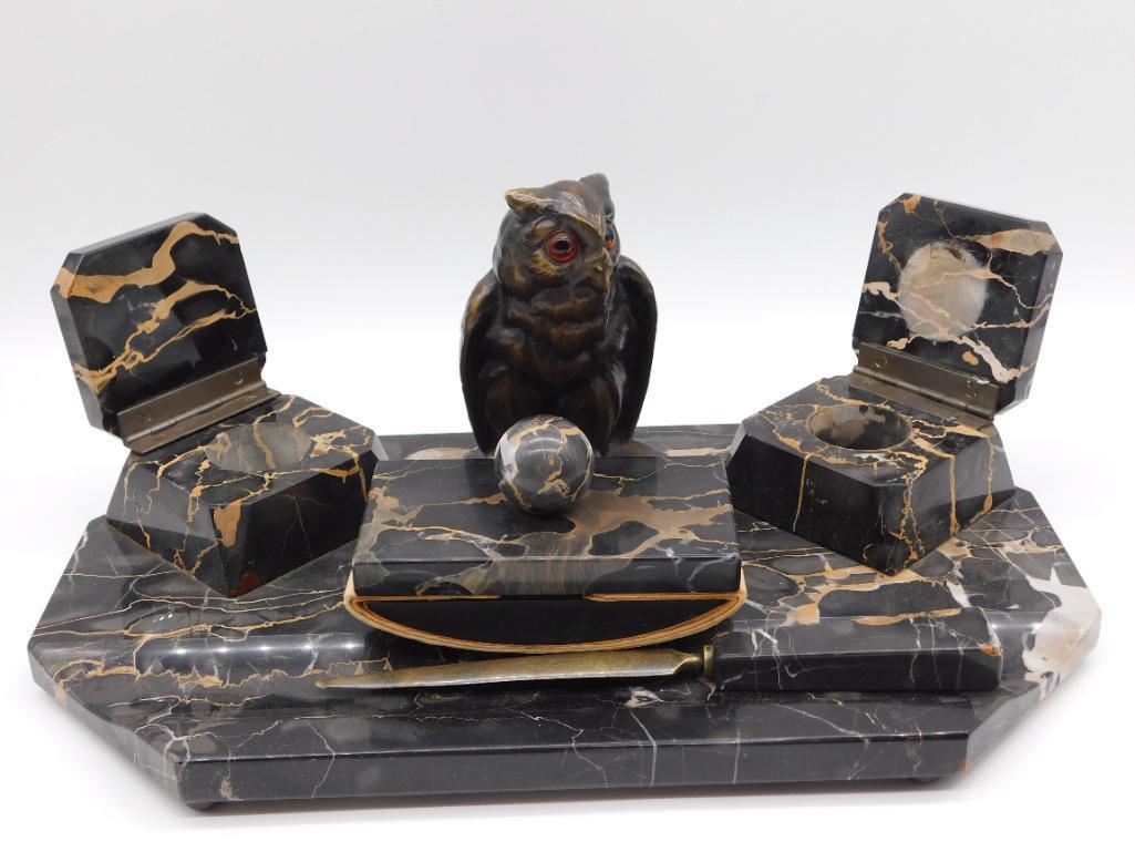 ITALIAN MARBLE DESK SET OFFICE ANTIQUE& VINTAGE (1 of 4)