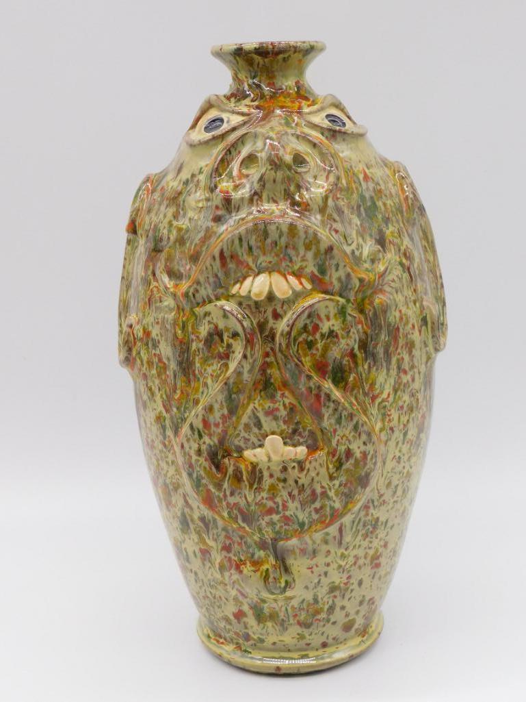 ROGER CORN  GROTESQUE FACE JUG RARE GLAZE  ANTIQUE& (1 of 6)