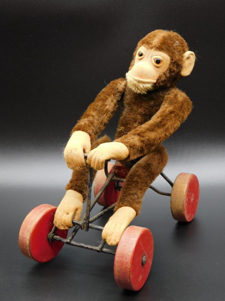 MONKEY ON BIKE TOY TIN TOYS, WIND UP, ACTION FIGURES, (1 of 3)