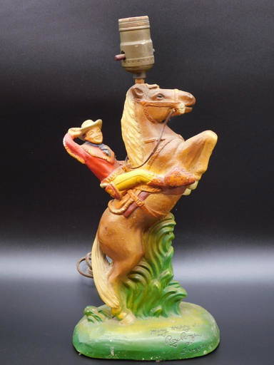 Roy Rogers And Trigger Many Happy Trails Lamp Tin Toys,