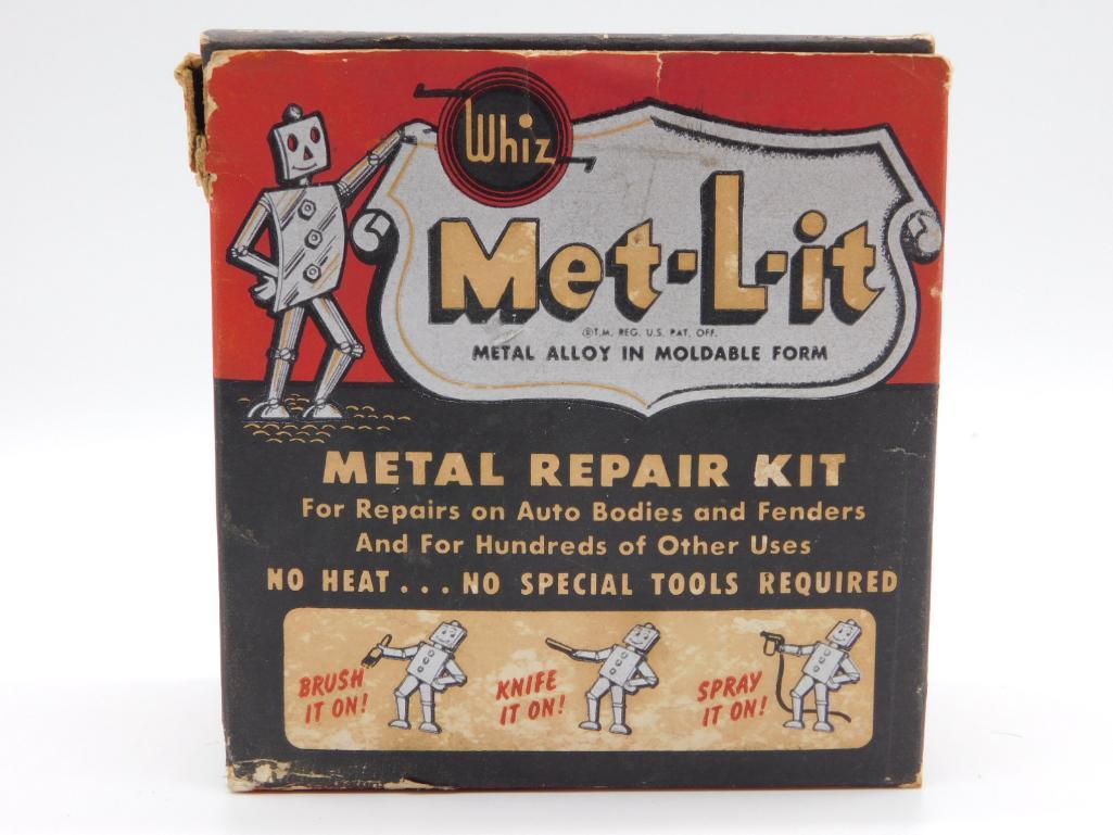 WHIZ MET-L-IT METAL REPAIR KIT WITH ORIGINAL BOX TIN (1 of 6)