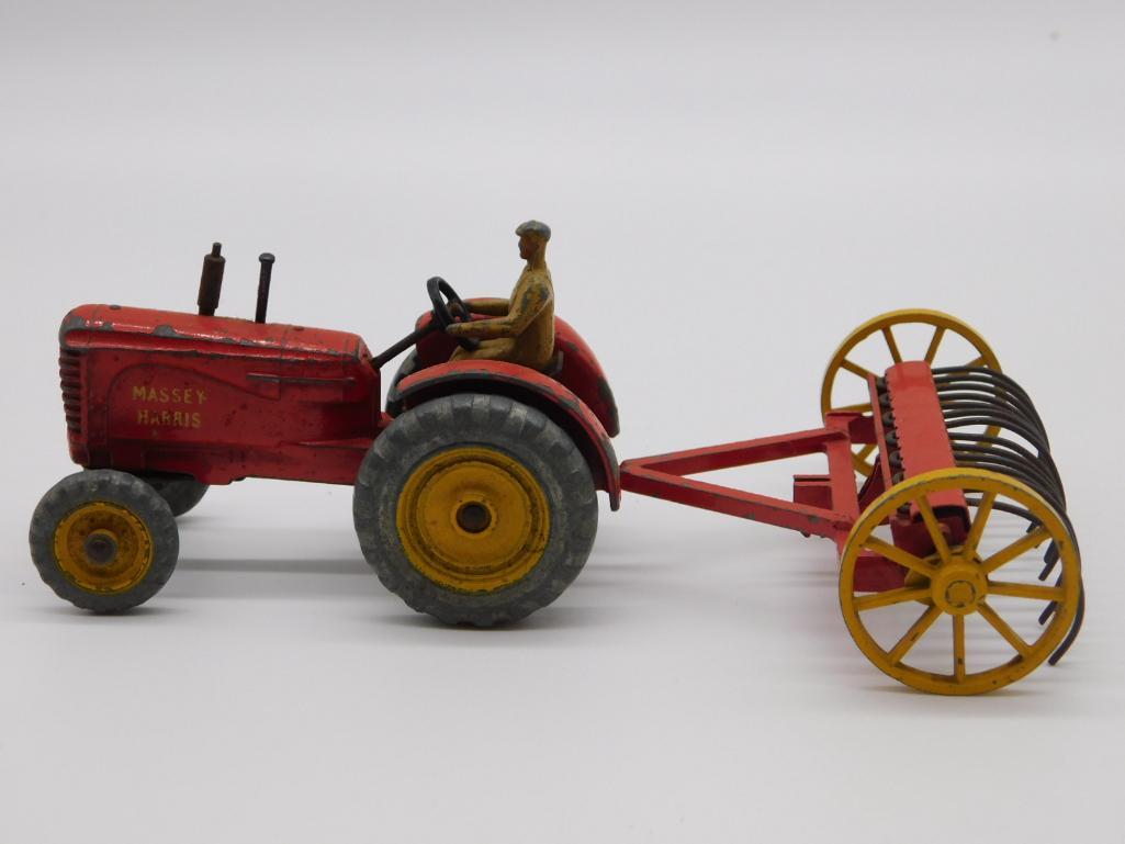 TRACTOR WITH PLOW DINKY TIN TOYS, WIND UP, ACTION (1 of 7)