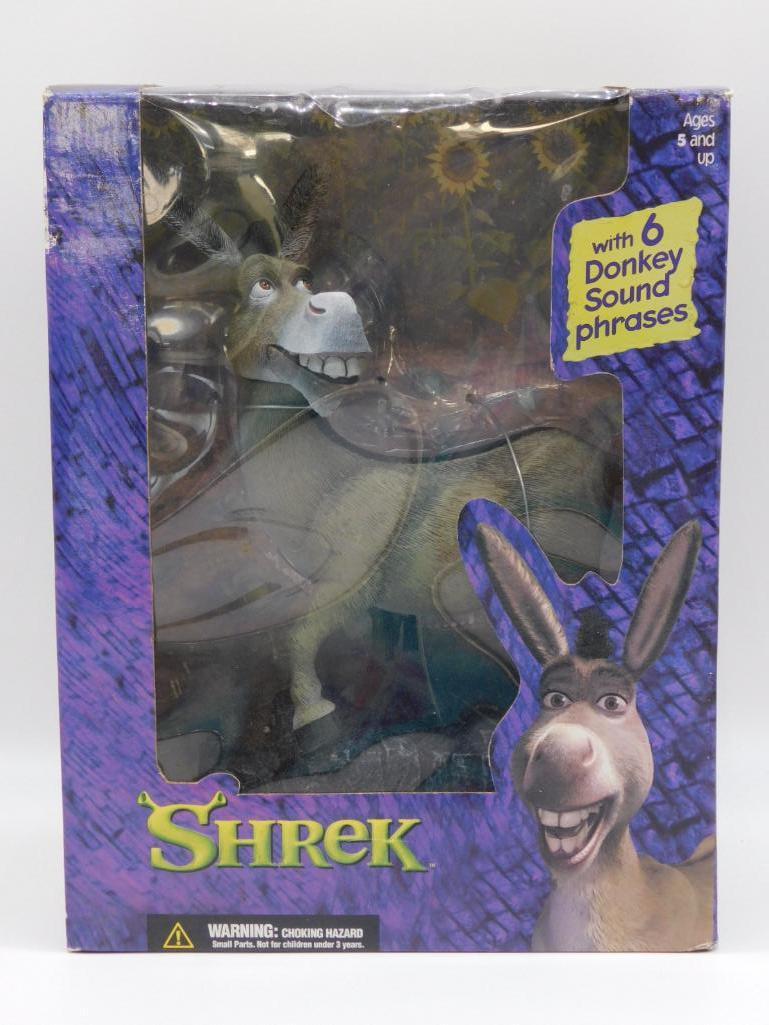 DREAMWORK'S SHREK DONKEY IN ORIGINAL BOX TIN TOYS, WIND: DREAMWORK'S SHREK DONKEY IN ORIGINAL BOX TIN TOYS, WIND UP, ACTION FIGURES, RETRO, VINTAGE, CHARACTER TOYS, DESCRIPTIONS WILL BE ADDED AT A LATER DATE
