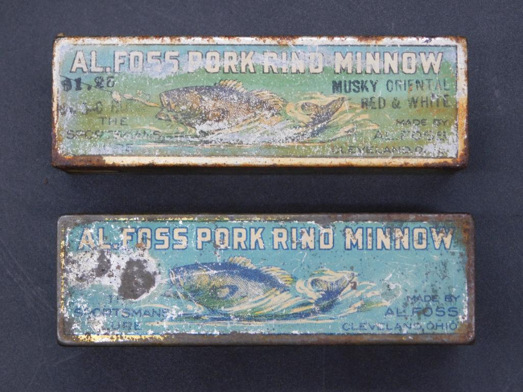 AL FOSS PORK RIND MINNOW LURE SET OF 2 WITH ORIGINAL (1 of 3)