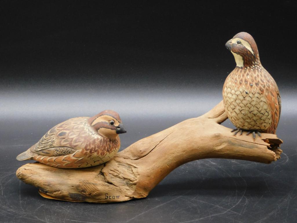 HAND CARVED HAND PAINTED ARTIST SIGNED BIRD DECOY (1 of 6)
