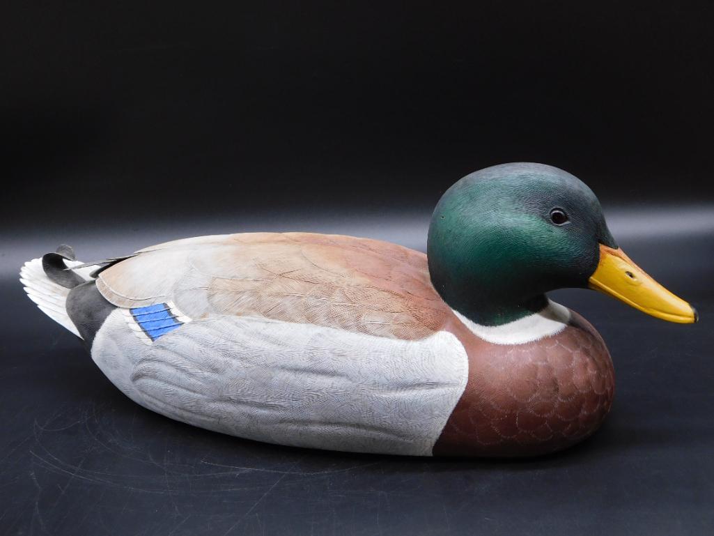MALLARD DRAKE DECOY BY J MASTRANOELO DUCK DECOY HAND (1 of 7)
