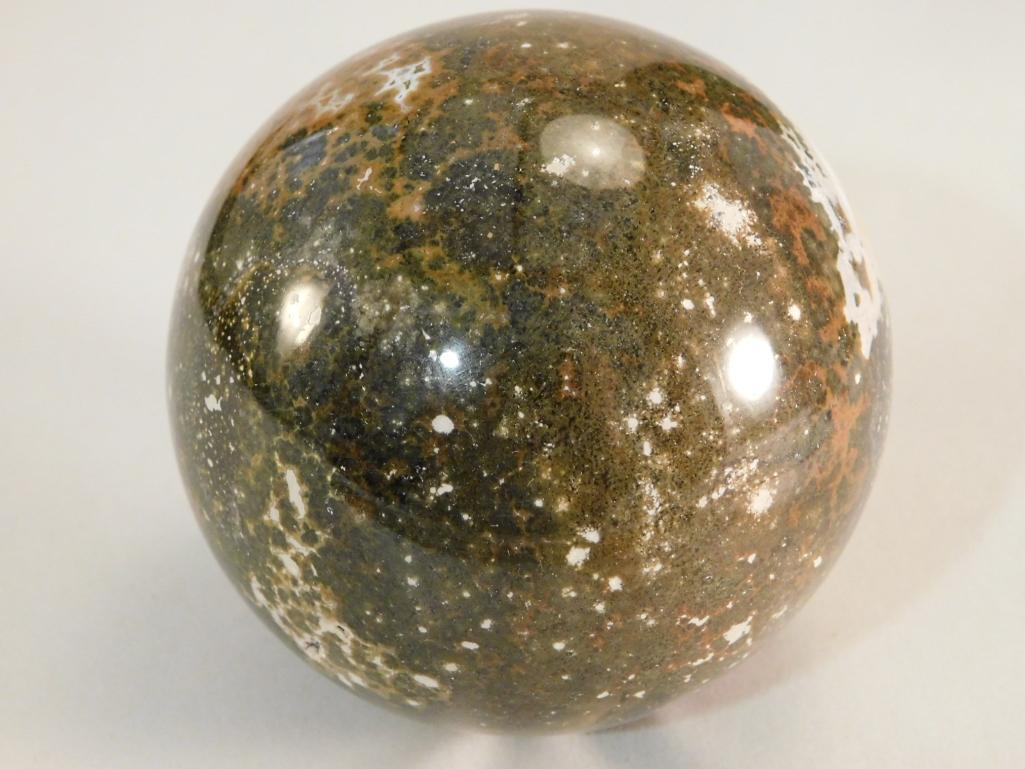 ORBICULAR JASPER SPHERE ROCK STONE LAPIDARY SPECIMEN: Thank you for attending HATMAN AUCTIONS! Please see photos for measurements and descriptions. If you purchase lots of heavy items, we can hold them for you until you can pick them up. *We are an aucti