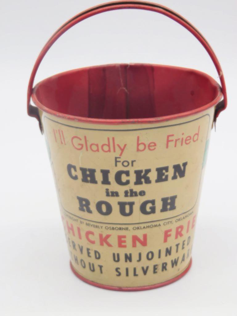 CHICKEN IN THE ROUGH SAND PAIL  ADVERTISING VINTAGE (1 of 6)