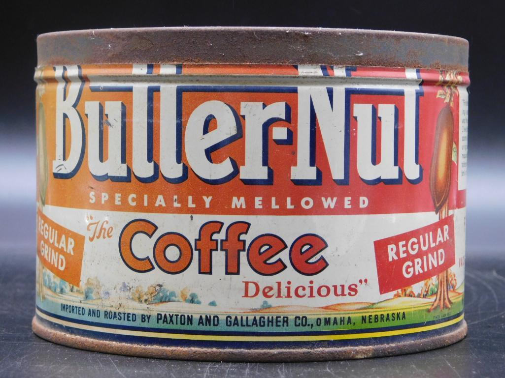 BUTTER NUT COFFEE TIN  ADVERTISING VINTAGE ANTIQUE (1 of 3)