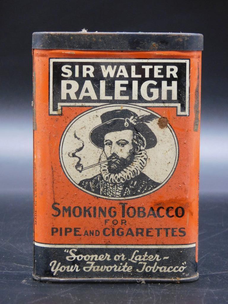 SIR WALTER RALEIGH TOBACCO TIN  ADVERTISING VINTAGE (1 of 4)