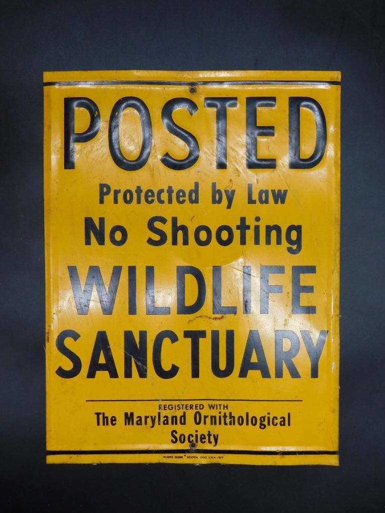 WILDLIFE SANCTUARY SIGN  ADVERTISING VINTAGE ANTIQUE (1 of 4)