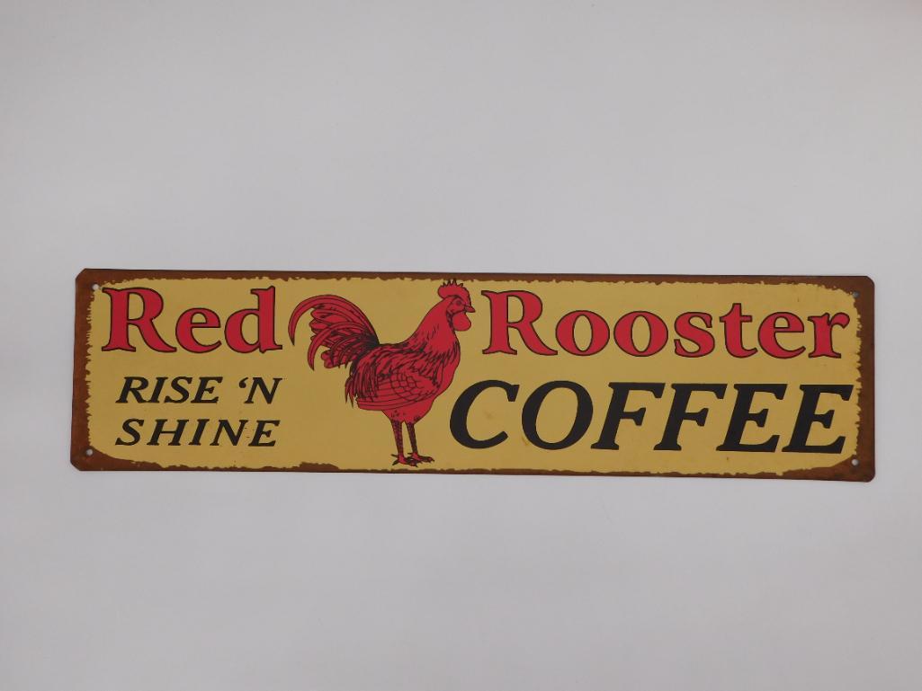 RED ROOSTER COFFEE SIGN  ADVERTISING VINTAGE ANTIQUE (1 of 2)