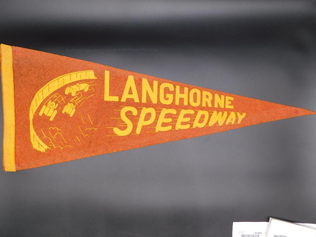 LANGHORNE SPEEDWAY PENNANT  ADVERTISING VINTAGE ANTIQUE (1 of 5)