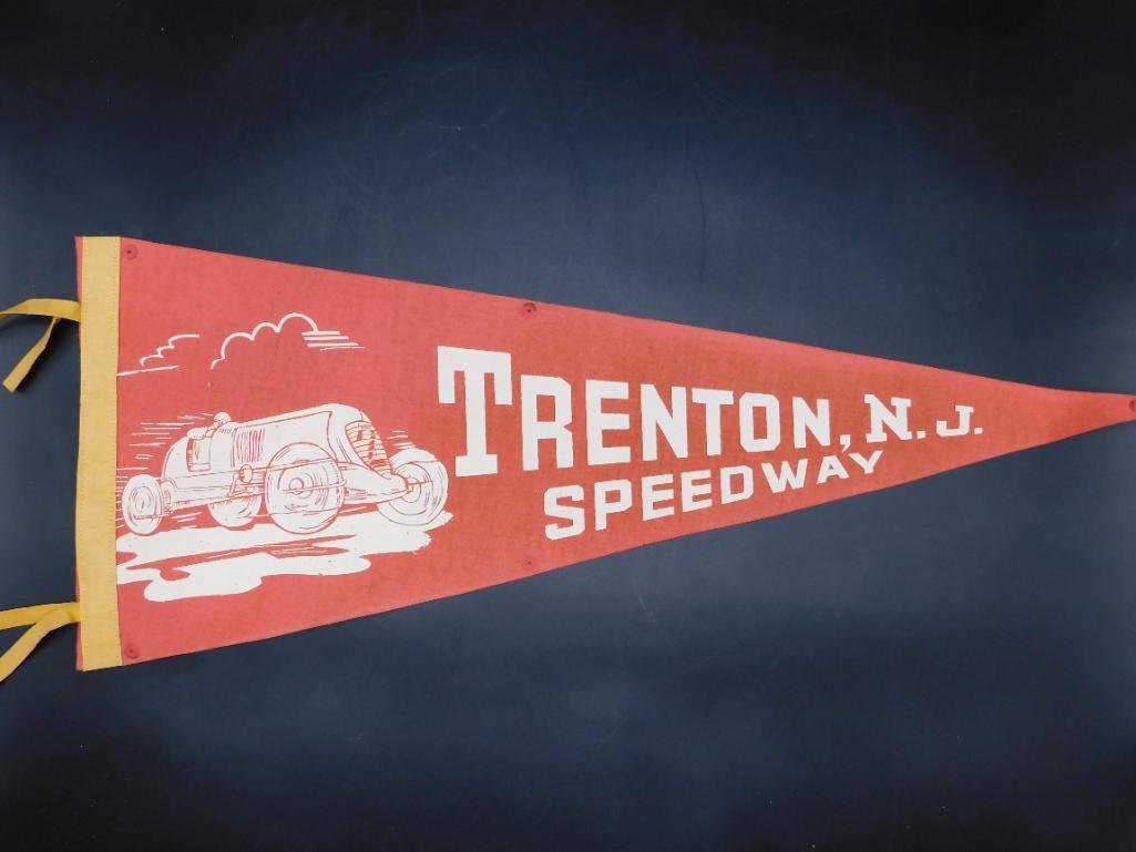 TRENTON SPEEDWAY PENNANT  ADVERTISING VINTAGE ANTIQUE (1 of 3)