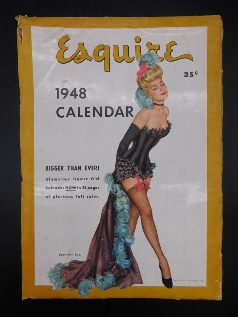 1948 ESQUIRE PIN-UP CALENDAR  ADVERTISING VINTAGE (1 of 14)